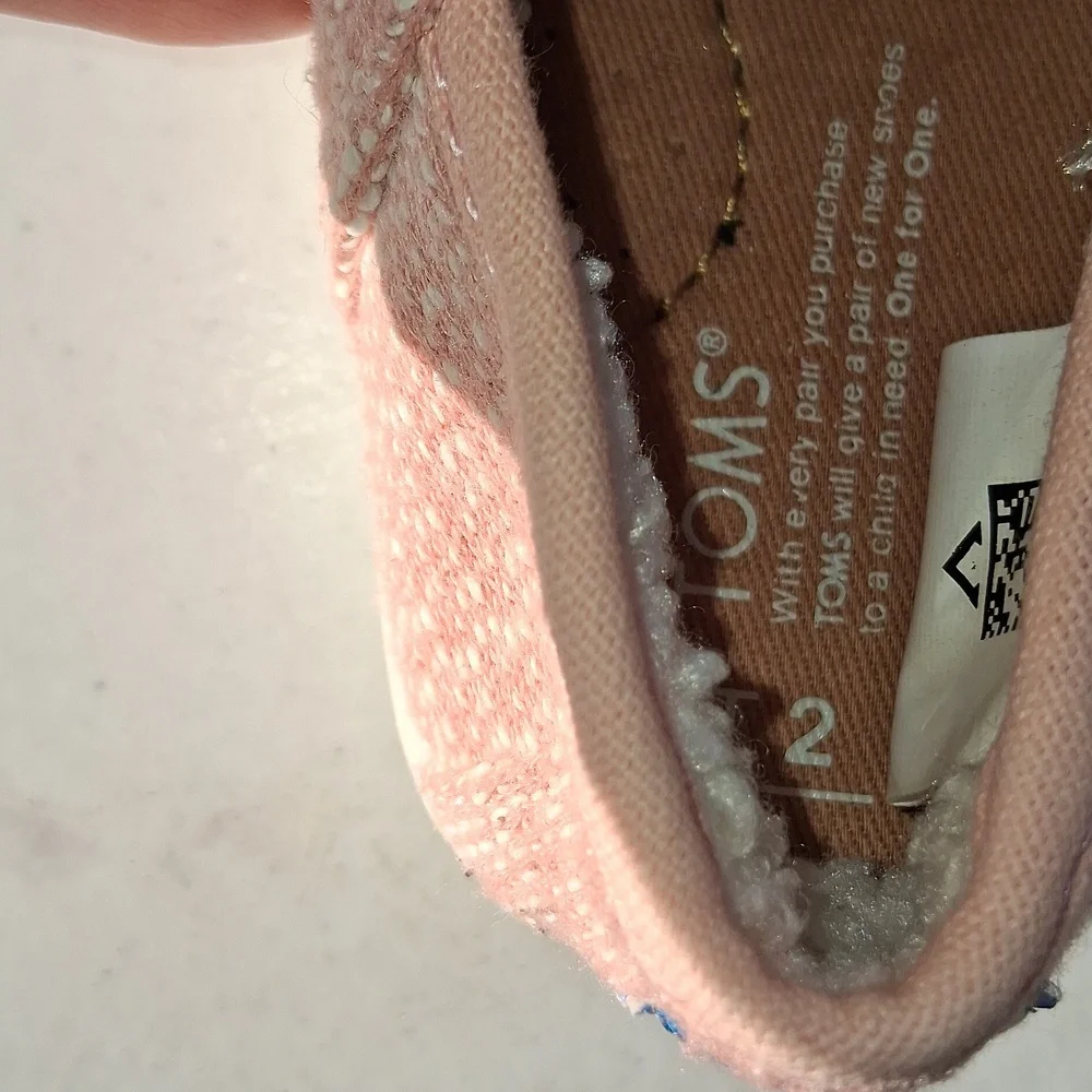 Toms Pink Toddler Slip-On Shoes